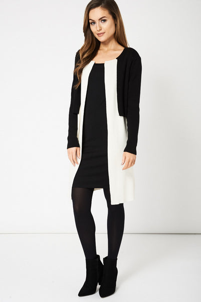 Black And Cream Overlay Cardigan Ex-Branded