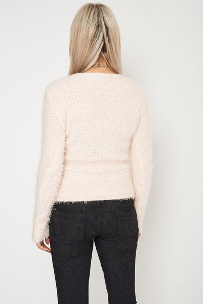 Fluffy Feel Knitted Peach Jumper