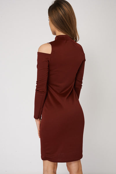 Plain Cold Shoulder Dress Ex-Branded