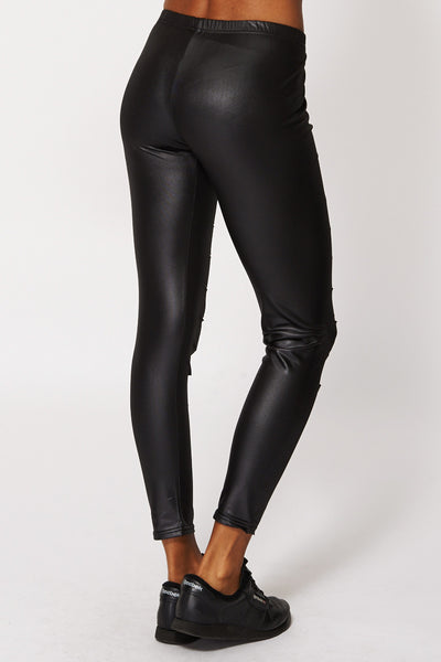 Wet Look Legging with Ripped effect
