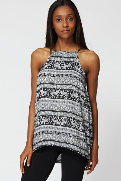 Paisley Print Strappy Long Top Ex-Branded