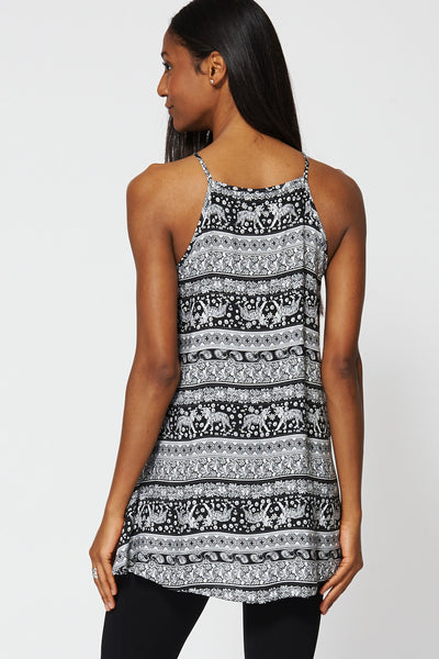 Paisley Print Strappy Long Top Ex-Branded