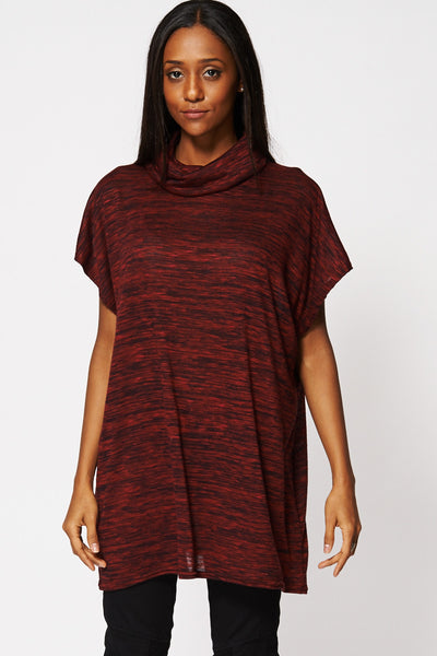 Burnout Cowl Neck Oversized Top