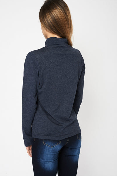 Charcoal Roll Neck Top Ex-Branded