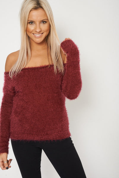 Plain Fluffy Long Sleeves Sweater Ex-Branded