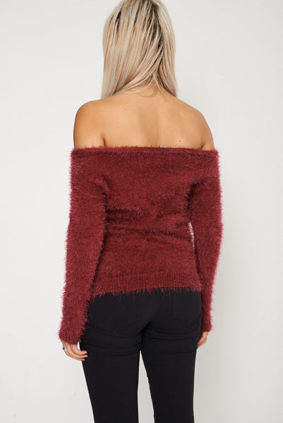 Plain Fluffy Long Sleeves Sweater Ex-Branded