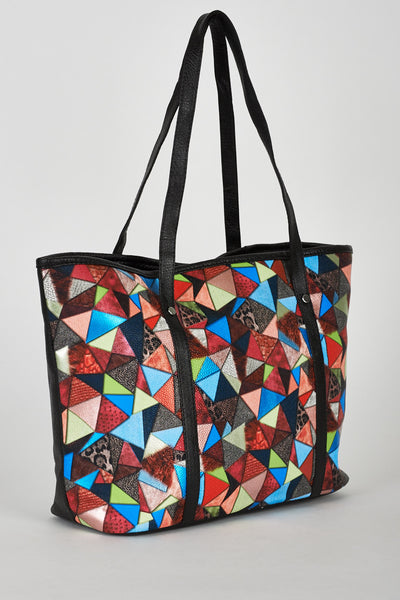 Abstract Design Textured Shopper Bag