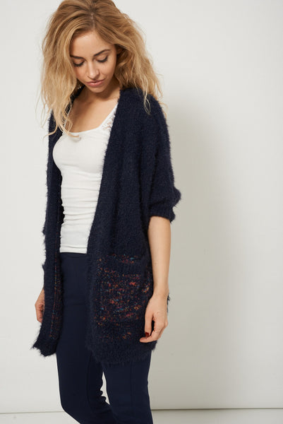 Coloured Stitched Super Soft Open Cardigan