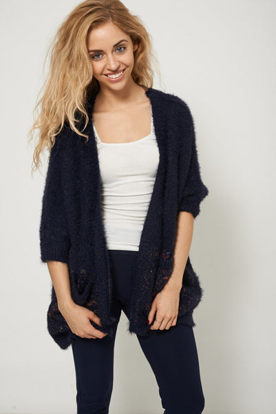 Coloured Stitched Super Soft Open Cardigan