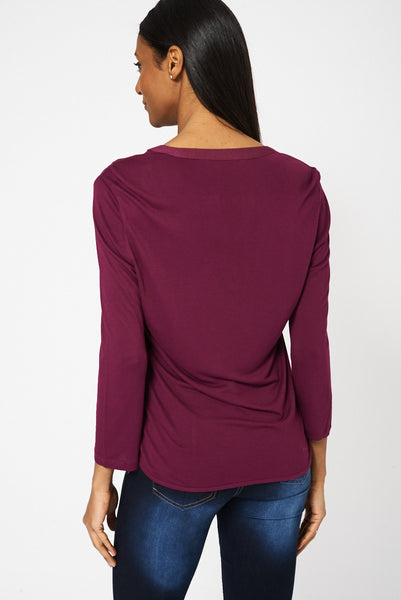 Purple Front Seam Detail Shirt Ex-Branded Available In Plus Sizes