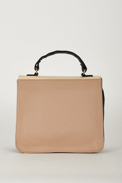 Twist Clasp Closure Textured Cross Body Bag