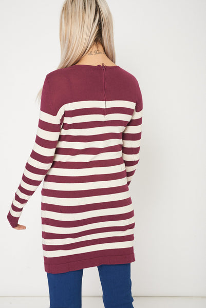 Long Knitted Striped Jumper Dress