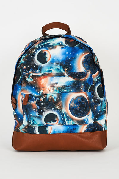 Galaxy Print Blue Canvas Backpack Design Bag