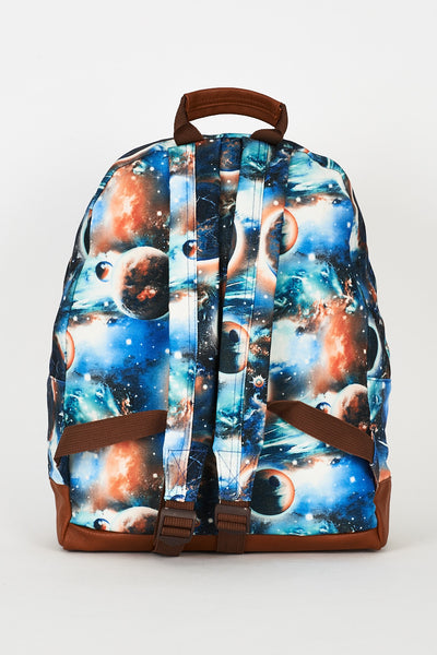 Galaxy Print Blue Canvas Backpack Design Bag