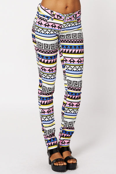 Aztec Print Skinny Jeans