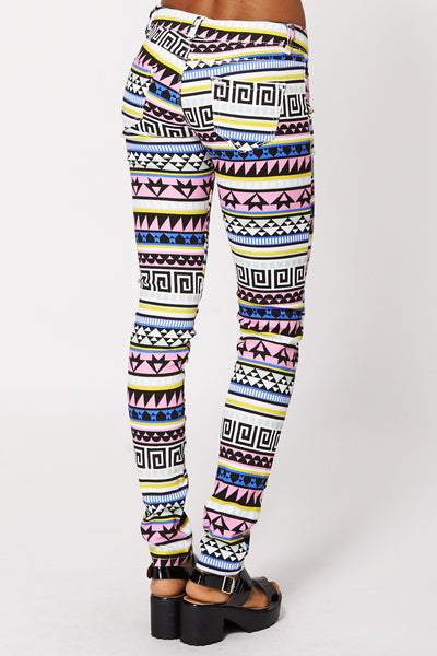 Aztec Print Skinny Jeans