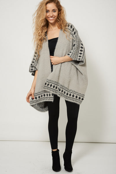 Luxury Fluffy Feel Grey Cardigan