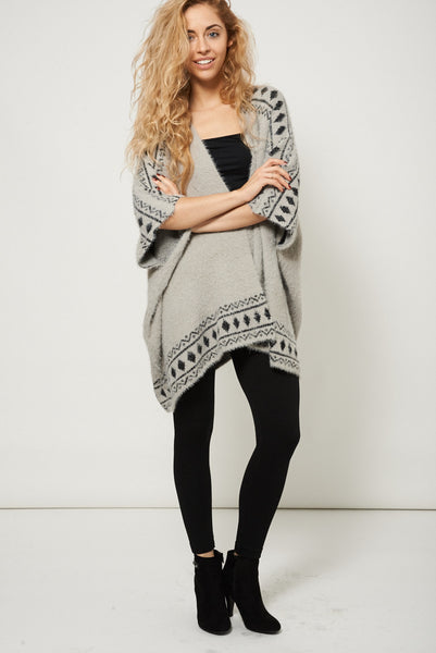 Luxury Fluffy Feel Grey Cardigan