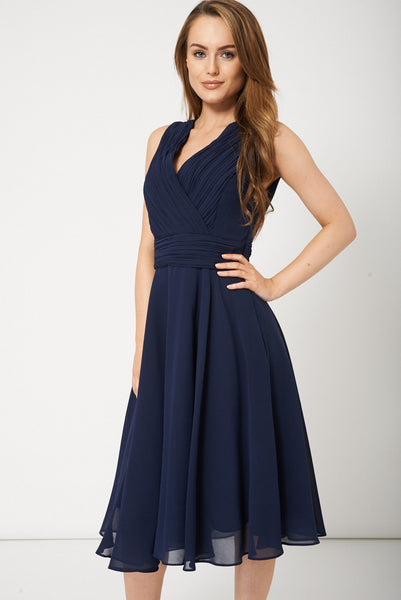 Elegant Navy Evening Dress For Ladies