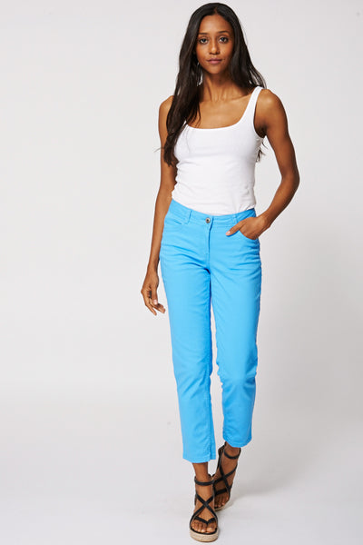 Blue Slim Leg Ankle Grazer Jeans